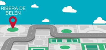 Ilustración de mapa con ubicación en Ribera de Belén señalada con marcador